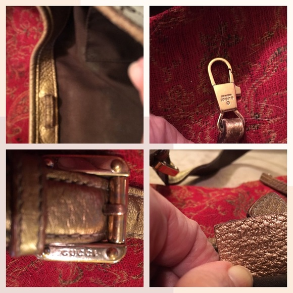 Gucci Vintage Rare Metallic Gold Leather Large Hobo Bag - Picture 7 of 7